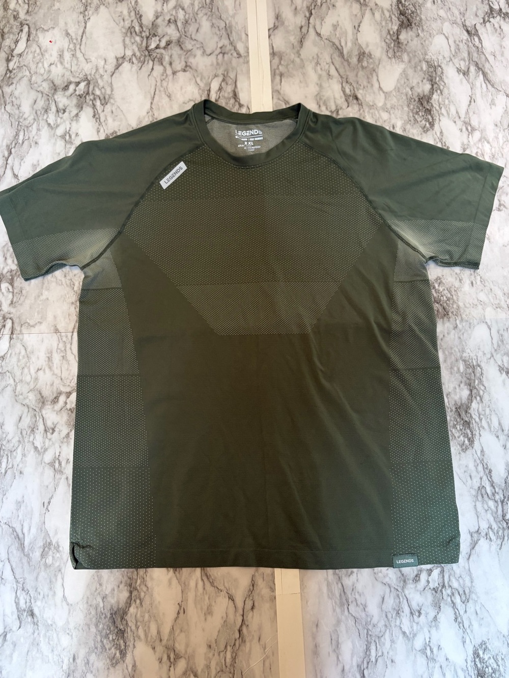 LEGEND® Men's Short-Sleeve Performance Tee — Olive color. Size XXL